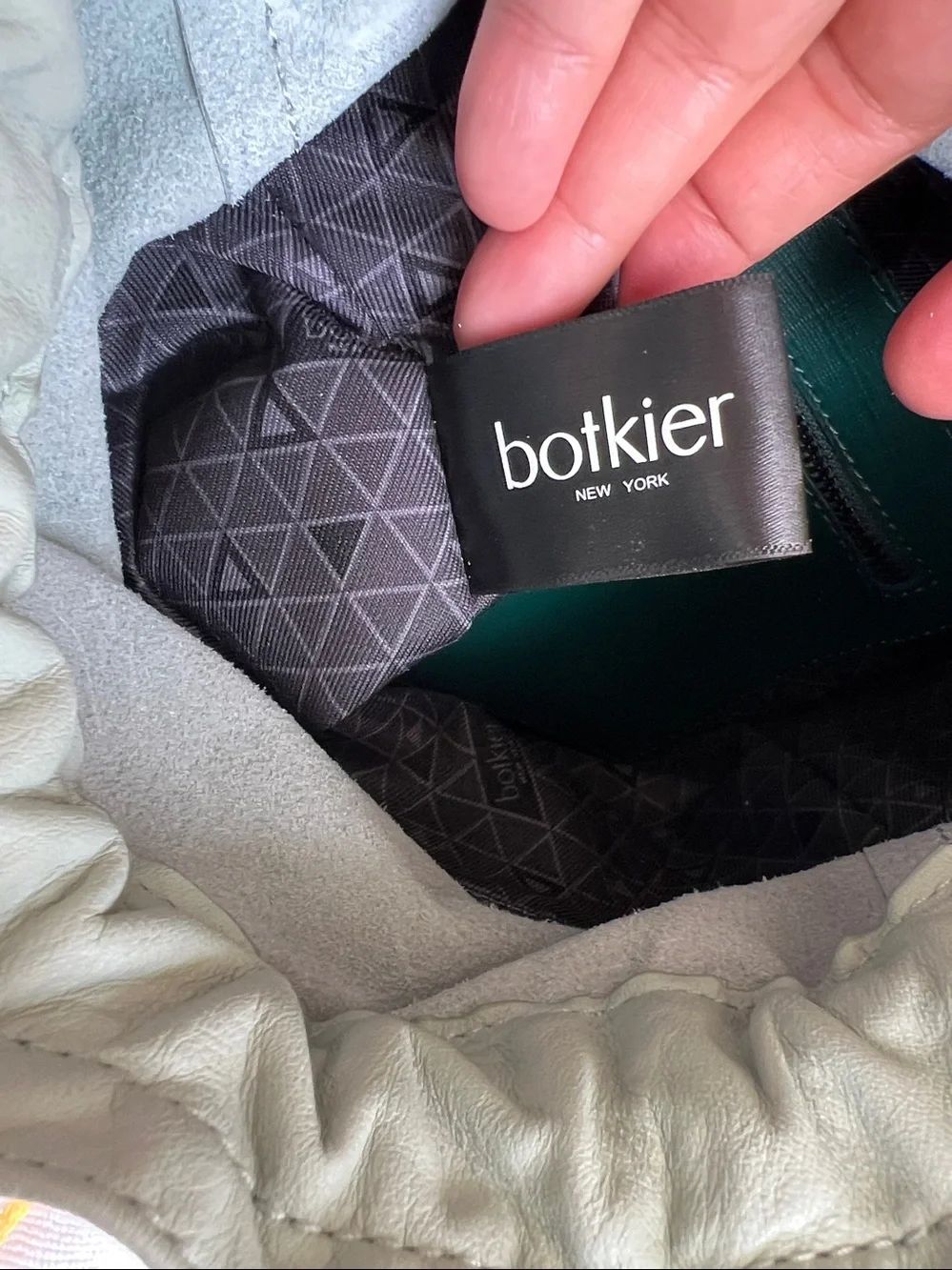 BOTKIER Park Slope Mini Wide strap leather bag Emerald combo green NWT